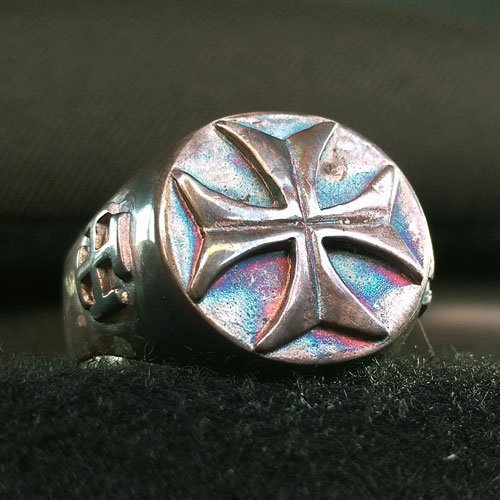 アクセサリー vintage 70's silver925 iron cross ring Men's Vintage Jewelry Fire Iron Cross Ring Stainless Steel